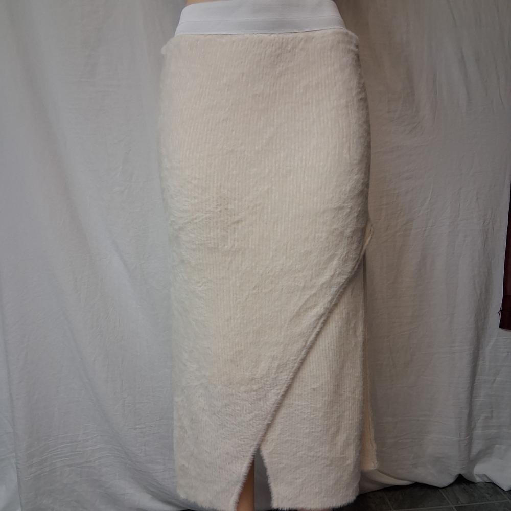 NEW Express Soft Cream Wrap Pencil Skirt Midi Size XL